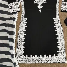 Unstitched Georgette Salwar Suit Material Embroidered-image-4