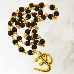 guruji imitation company rudraksh mala 100% original for boys&girls Gold-plated Beads Brass, Wood Pendant Set-picture-10