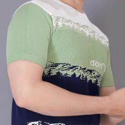 ravi internationall Men Printed Round Neck Cotton Blend Multicolor T-Shirt image 3