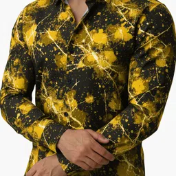 divybhav Men Regular Fit Printed Slim Collar Casual Shirt image 1