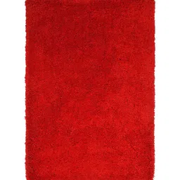 presto Red Solid Polyester 5 ft x 7 ft Machine made Carpet image 2