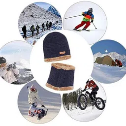 frackson Woven, Solid, Self Design Beanie image 2