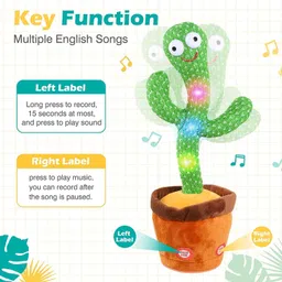 mishra company Dancing Cactus Toy Talking Repeat Bluetech singing Toy image 5