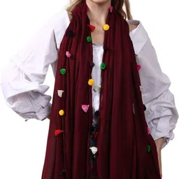 cutie pie accessories Solid Rayon Women Purple Stole-picture-12