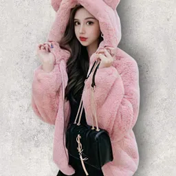 hoc Fur Solid Coat For Women-picture-38