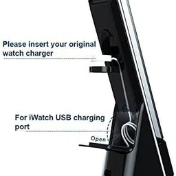 sgmsc 3 in 1 LED Desk Lamp with Wireless Charger Touch Control With Clock Table Lamp image 5