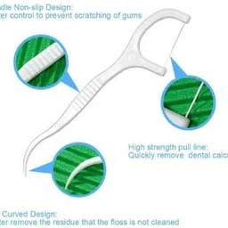 ravariya Dental Floss Tooth Pick Plastic Stick With Handle (Pack of 3) ( 60 Pcs) image 3