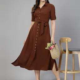 aayu Women Shirt Multicolor Midi/Calf Length Dress image 4