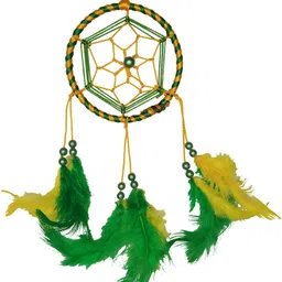 MEHRUNA Dream Catchers Home Decor L8 x H20 Color green OR Yellow Pack of 1 Iron, Wood, Feather Dream Catcher-picture-40