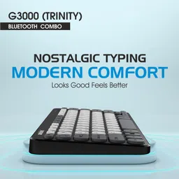 zebion G3000 Trinity 3 IN 1 Bluetooth Keyboard & Mouse Combo with Mouse Pad Combo Set image 3