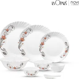 laopala Pack of 46 Opalware Scarlet Bloom Dinner Set image 2