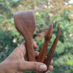 AHCS Acupressure Manual Body Massage Tool Handheld Massager (Hammer Massage Tools) Wooden Tools Therapy (set of 7) Massager image 3