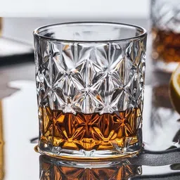 vlkmk (Pack of 6) Crystal Drinking Glasses Classic Whiskey Tumblers Imported Bourbon Scotch Brandy Juice Tumbler for Drinks Liquor Glasses Premium Whisky Glass (350 ml , PACK of 6) Glass Set Whisky Glass-picture-12
