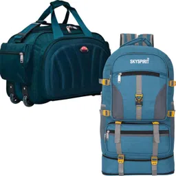 Travel Rucksack & Wheeled Duffle Bag Combo for Trekking and Tours Rucksack - 70 L-image-81