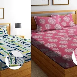 alcotex Cotton Double Flat 240 TC Abstract Bedsheet-picture-31