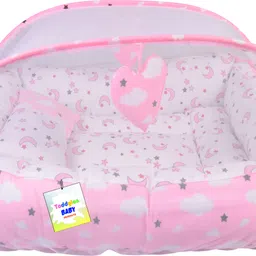 toddylon New Born Baby Boys & Baby Girls Reversible Baby Bed With Mosquito Net Cotton Washable Kids Mosquito Net-picture-27