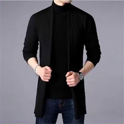 urmila fashion Men Solid Round Neck Black Sweater-picture-37