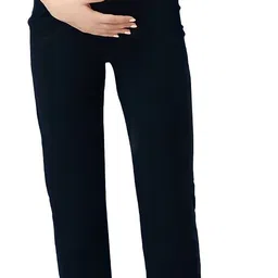 lenam Women Regular Fit Black Lycra Blend Trousers-picture-20