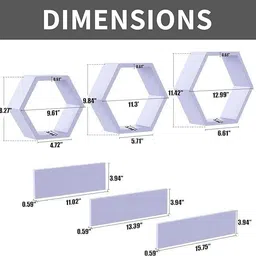 stylish art maker Wall Shelf for Home&Office Decor Item Wall Mounted Shelf Set Of6 (BLACK) MDF (Medium Density Fiber), Wooden Wall Shelf image 4