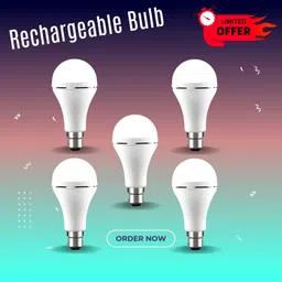 guggu Rechargeable Emergency Bulb Inverter Bulb, 3Hr Battery Backup_Pack of 5 P326 3 hrs Bulb Emergency Light image 1
