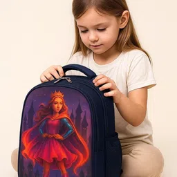 mous Navy Blue Princess School Bag with Premium Print – Kids Backpack Waterproof School Bag-picture-32