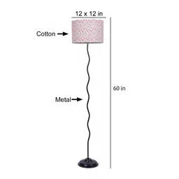 Yogasana Multicolour Cottan Fabric Shade Club Floor Lamp With Iron Base By New Era image 3