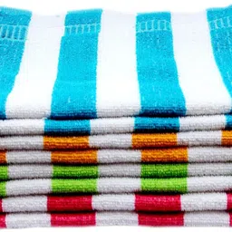 bestdeala2z 101% COTTON HAND NAPKIN TOWELS, KITCHEN TOWEL SOFT SMALL BEST NAPKIN SET OF 6 Multicolor Line Cloth Napkins-picture-23