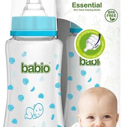 babio Essential slim neck Baby Feeding Bottle - 250 ml (Blue) - 250 ml-picture-26