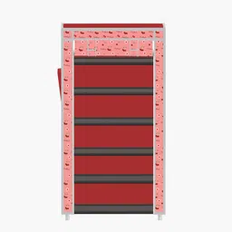 zenvexyo 6 Tire Foldable Collapsible Wardrobe Storage Organizer Almirah Cloth Rack PP Collapsible Wardrobe image 2