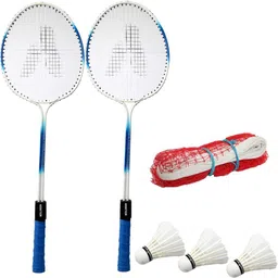 styrkr Pro-17 Badminton Combo- 2 Rackets with Shuttle Pack of 3 Feather With Net Badminton Kit-picture-14