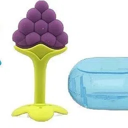 aabhir trader Baby Food Feeder/Fruit Nibbler & Silicone Teether with Finger Brush - Silicon-picture-27