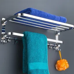 callidus Stainless Steel Dual Folding Towel Rack for Bathroom/Towel Stand/Rod/Bar 24 inch 3 Bar Towel Rod-picture-23