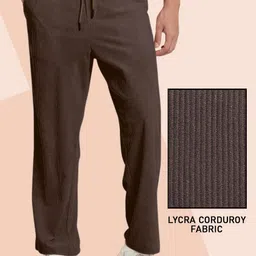 nivedanm Men Relaxed Brown Corduroy Trousers-picture-26