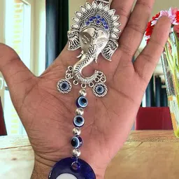 balaji decoration Evil Eye Hanging Wall Hanging Nazar Raksha Kavach Door Hanging Charm GANESHA Decorative Showpiece - 10 cm image 2