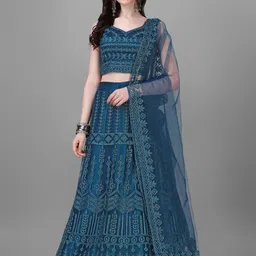 house of common Embroidered Semi Stitched Lehenga Choli-picture-17