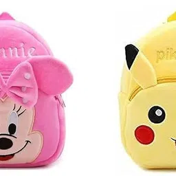 marehra enterprises Kids Pikachu & Pink Minnie School Bag for Baby Girl & Boy 1-5 Years Pack Of 2 School Bag-picture-36