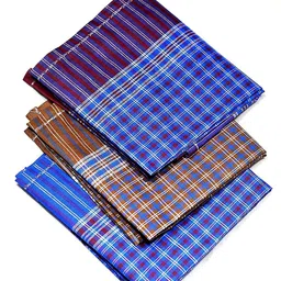 AKsells 100% Cotton Handkerchiefs For Men - Color Multi Checks ["Multicolor"] Handkerchief image 2