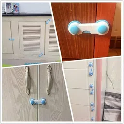 nanny penny Kids Safety Cabinet Door Locks, 4Pcs Cabinet Lock With Self Adhesive image 3
