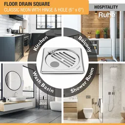ruhe Floor Stainless Steel Push Down Strainer image 5