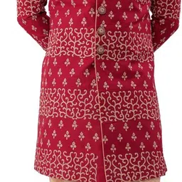 Pooja Ethnic Pooja Ethnic Men's Maroon Silk Indo Western with Pant PE9025 Embellished Sherwani-picture-32