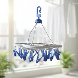 grabello Drying Cloth Hanger With 24 Pegs Plastic Cloth Clips image 4