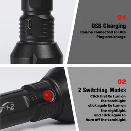 24 energy Rechargeable Led Torch with Dual Mode Night lamp/Torch 8 hrs Flood Lamp Emergency Light image 4