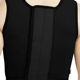 lymphacure Short Compression Vest|Back Velcro Closure |Gynecomastia Vest |Tomboy Binder Men Compression image 2