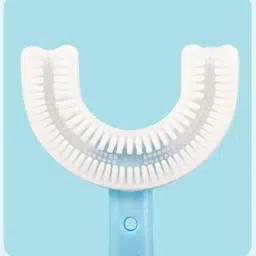 nd brothers Manual Whitening Toothbrush Silicone Brush Tooth Brush for 2-9 Years U-Shape Soft Toothbrush image 3