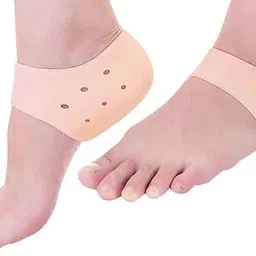 devmore Silicon Gel Heel Socks Pad Heel Pain Relief Heel Support heel crack set socks Heel Socks Silicone heel protector pain relief Gel Heel anti-Crack Heel Support Half Heel Silicone Sleeve Forefoot Pads For Pain Relief Heel heels repair foot care Heel Support (Free Size)-picture-11