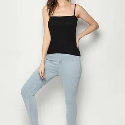 fityuva Women Black Camisole image 5