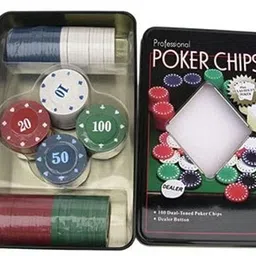nickspool 100-Piece Casino Poker Set w/ Case, Cards, Dice & Dealer Button for Adults-picture-46