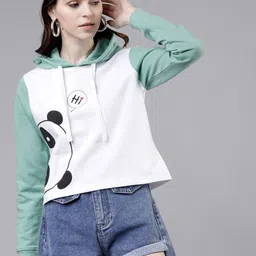 tokyo talkies Women Full Sleeve Solid Hooded Sweatshirt image 1