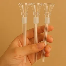 wishingbell natural Glass shooter Pipe 5 inch pack of 3 Borosilicate Glass Inside Fitting Hookah Mouth Tip image 4