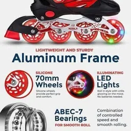 viha fashion Running Shoe Inline Skates Skatings Shoes For kids Skatings In-line Skates - SizeAdjustable All Pure PU Wheels It Has Aluminum-Alloy Which is Strong Wheels UK image 4